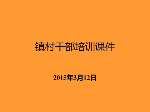 镇村干部培训课件