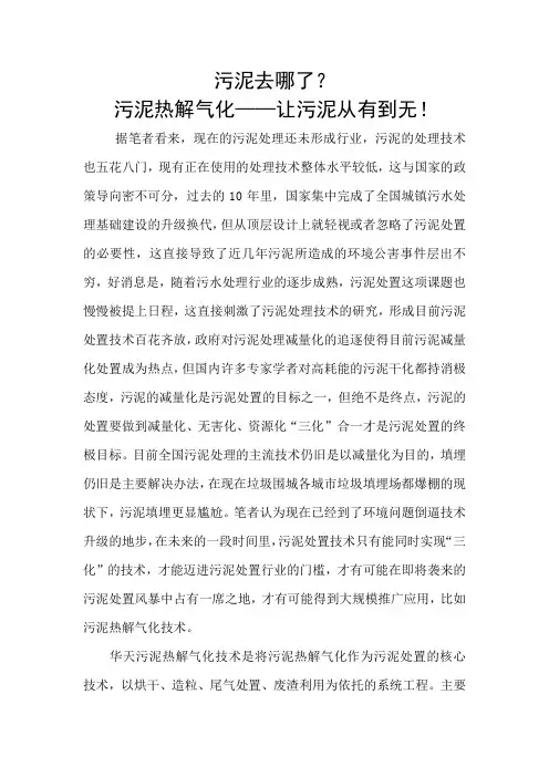 污泥热解气化