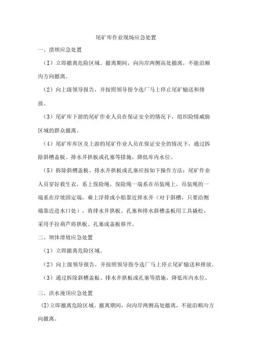 尾矿库作业现场应急处置