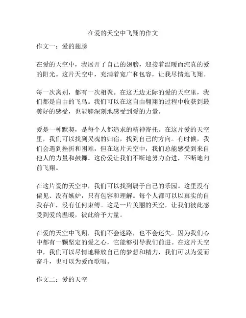 在爱的天空中飞翔的作文