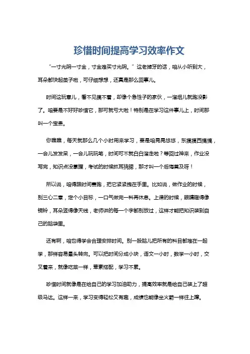 珍惜时间提高学习效率作文