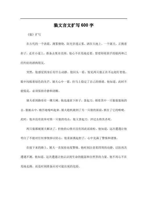 狼文言文扩写600字