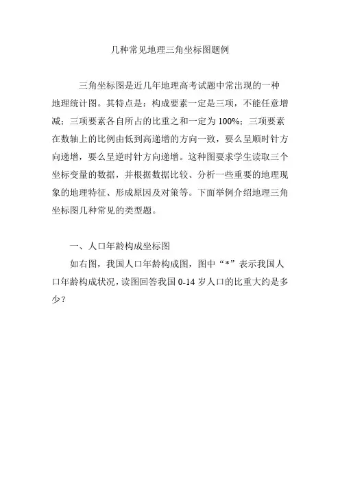 几种常见地理三角坐标图题例