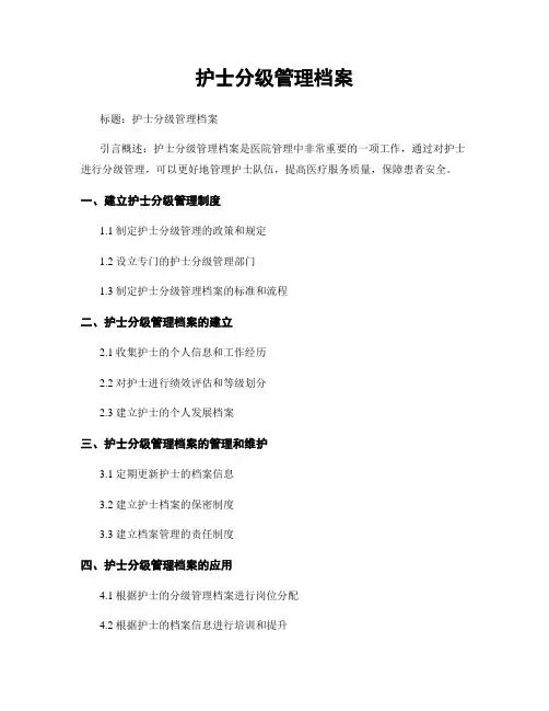 护士分级管理档案