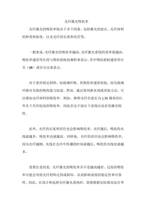 光纤激光吸收率