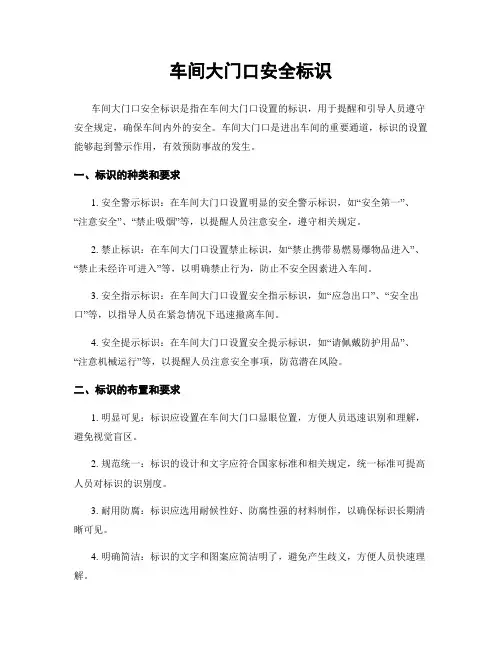 车间大门口安全标识