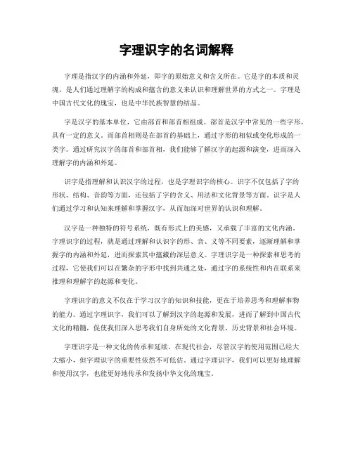 字理识字的名词解释