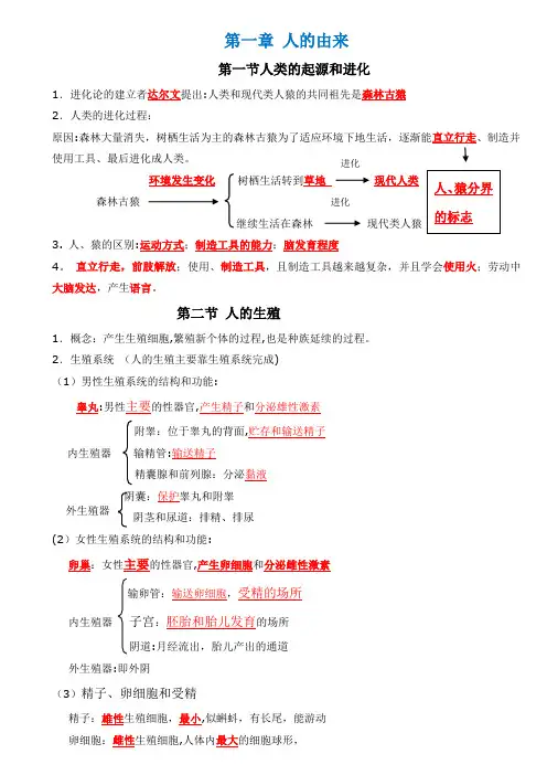 初中七年级生物前三章思维导图