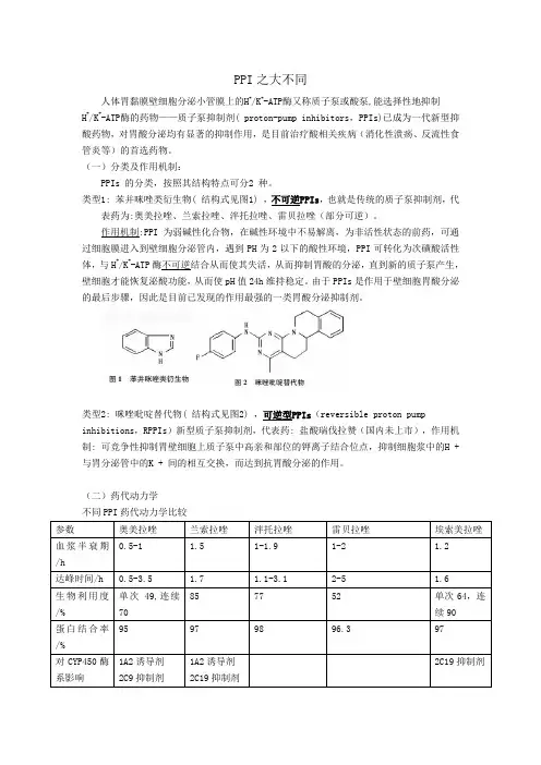 质子泵抑制剂之大不同