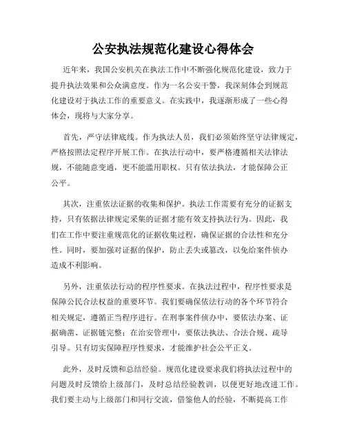 公安执法规范化建设心得体会
