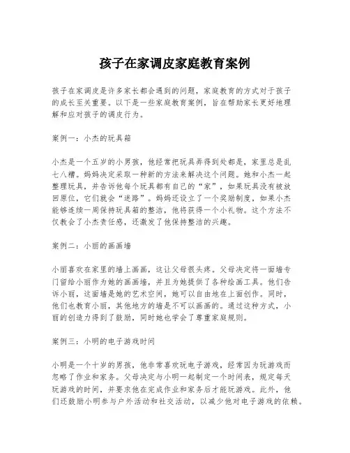 孩子在家调皮家庭教育案例