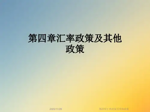 第四章汇率政策及其他政策