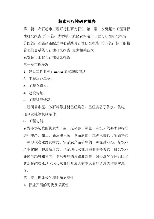 超市可行性研究报告3