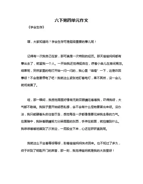六下第四单元作文