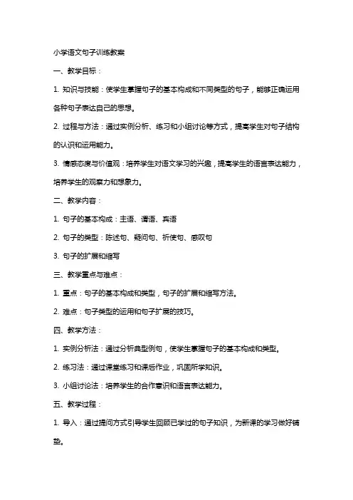 小学语文句子训练教案