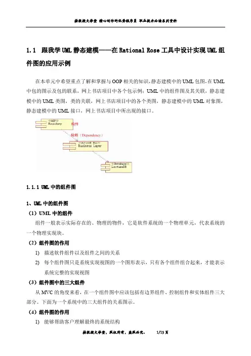 跟我学UML静态建模——在Rational Rose工具中设计实现UML组件图的应用示例