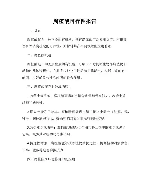 腐植酸可行性报告