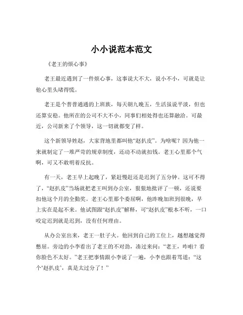 小小说范本范文