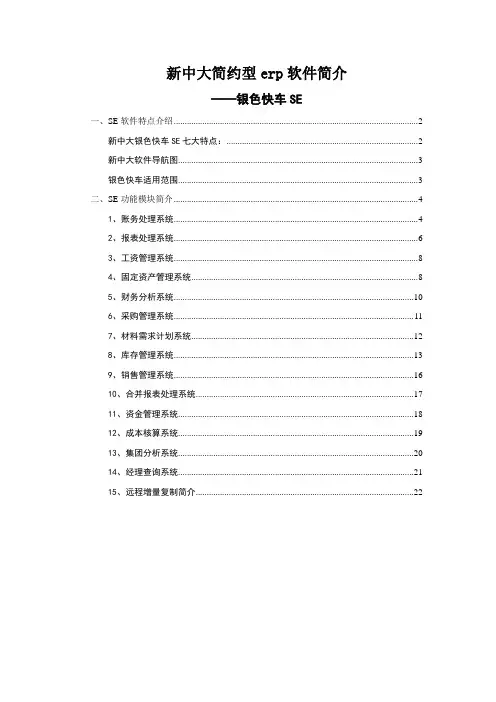 新中大简约型erp软件简介