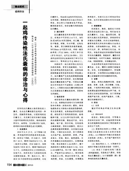 一起鸡传染性法氏囊病的诊治与心得