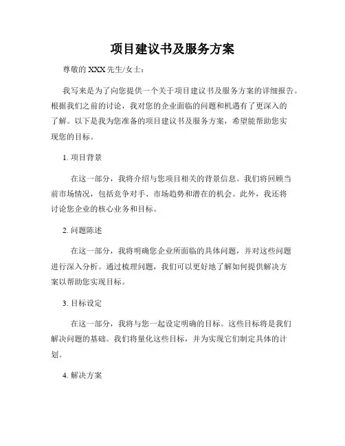 项目建议书及服务方案