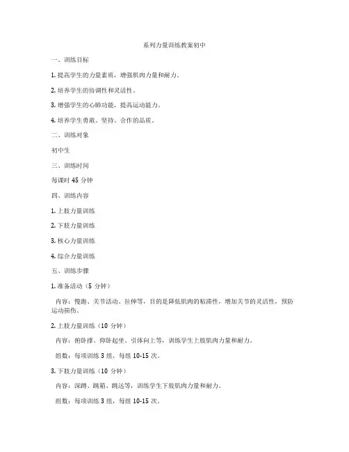 系列力量训练教案初中