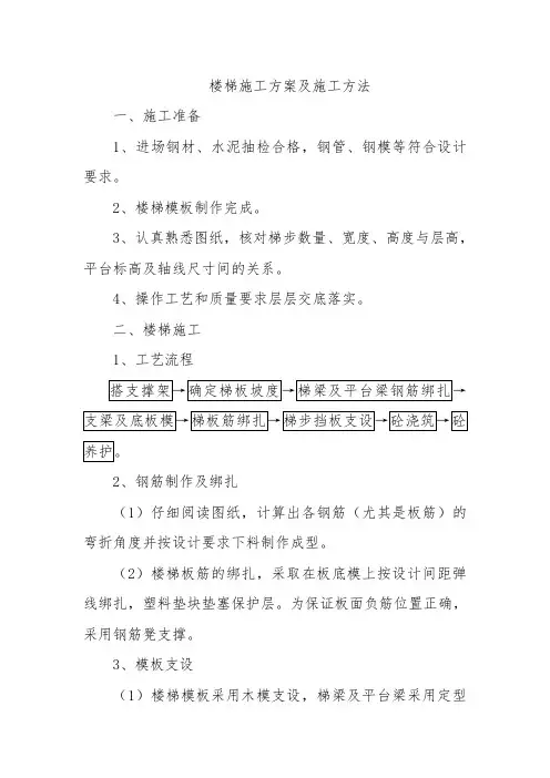 楼梯施工方案及施工方法
