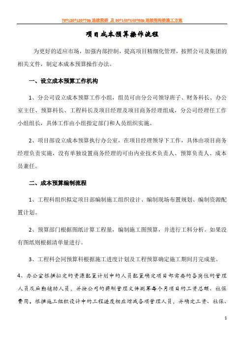 中建八局成本预算操作管理办法