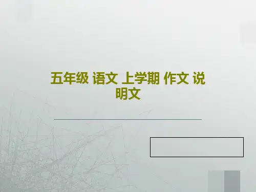 五年级 语文 上学期 作文 说明文PPT共20页