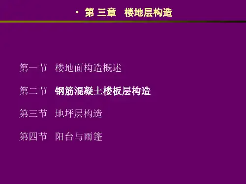 房屋建筑学 楼地层及阳台、雨篷的基本构造
