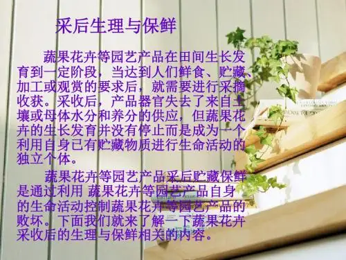 采后生理与保鲜