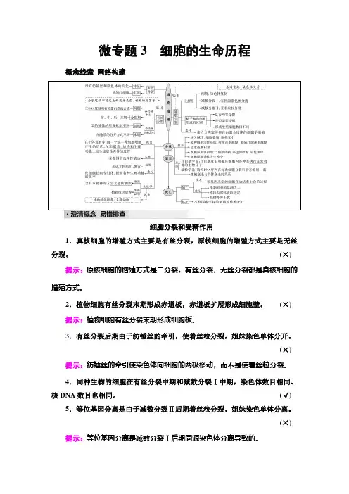 二轮复习专题1微专题3细胞的生命历程学案