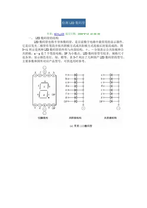 数码管检测及型号