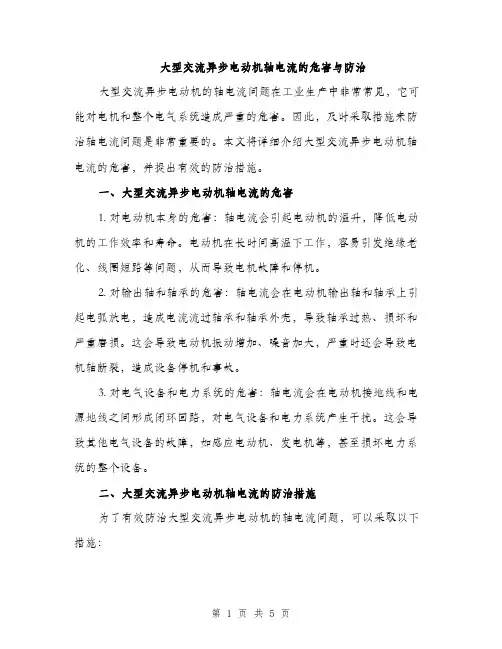 大型交流异步电动机轴电流的危害与防治（2篇）