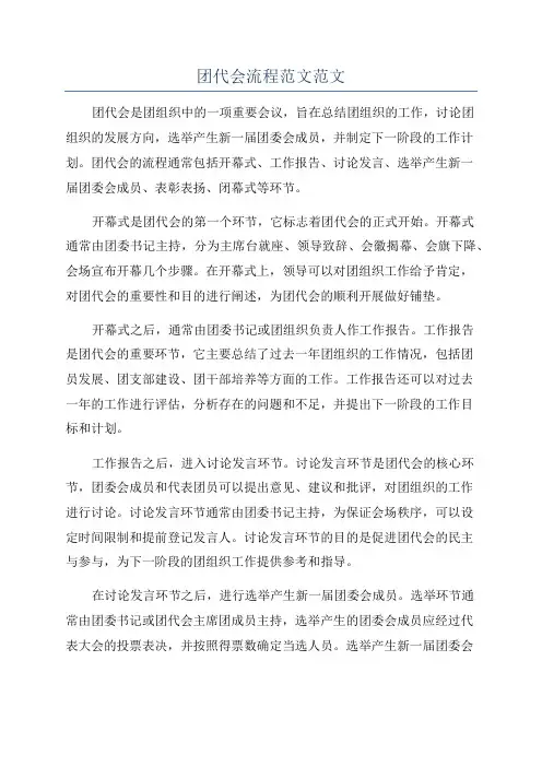 团代会流程范文范文