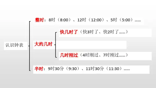 冀教版一年级下册全钟表知识点汇总