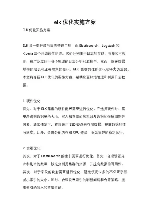 elk优化实施方案
