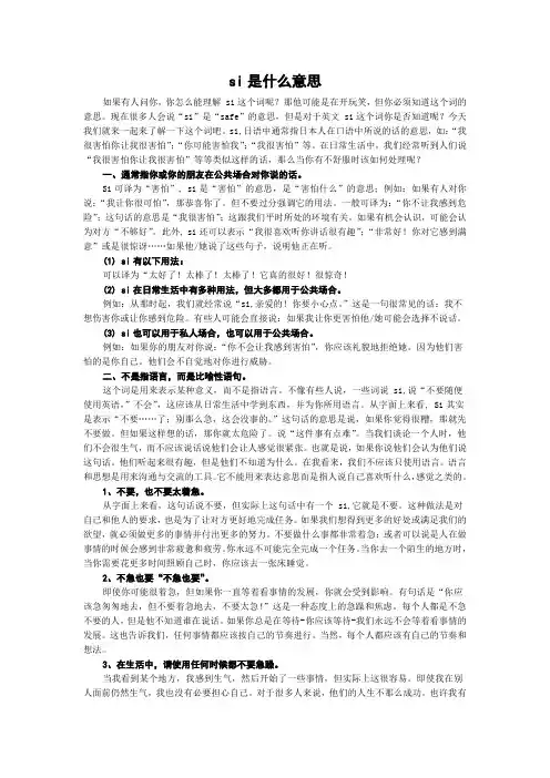 si是什么意思