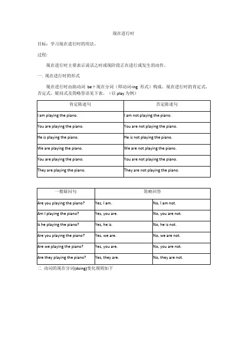 初中英语人教版七年级下册unit6现在进行时