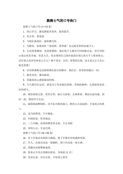 鼓舞士气的口号热门