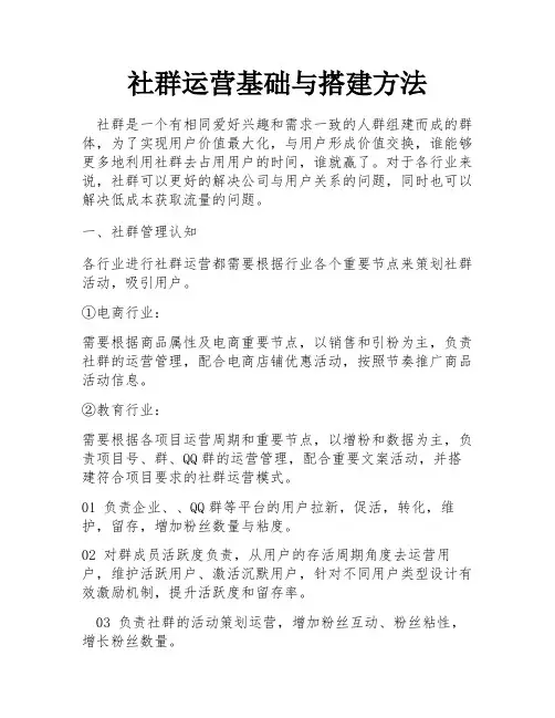 社群运营基础与搭建方法