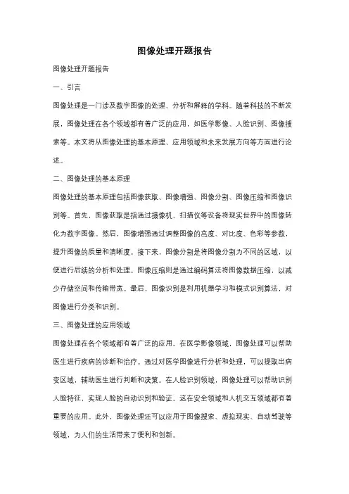 图像处理开题报告