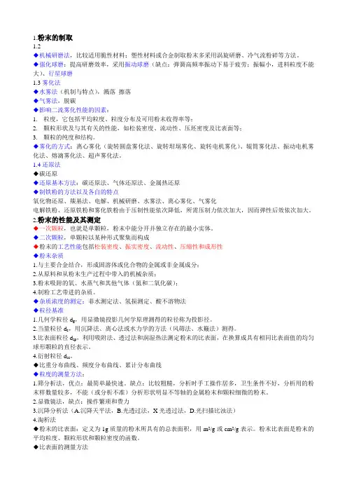 粉末冶金提纲