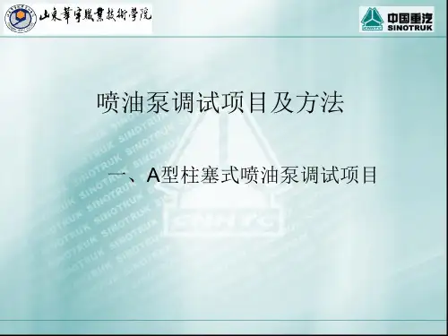 柱塞式喷油泵调试项目及方法