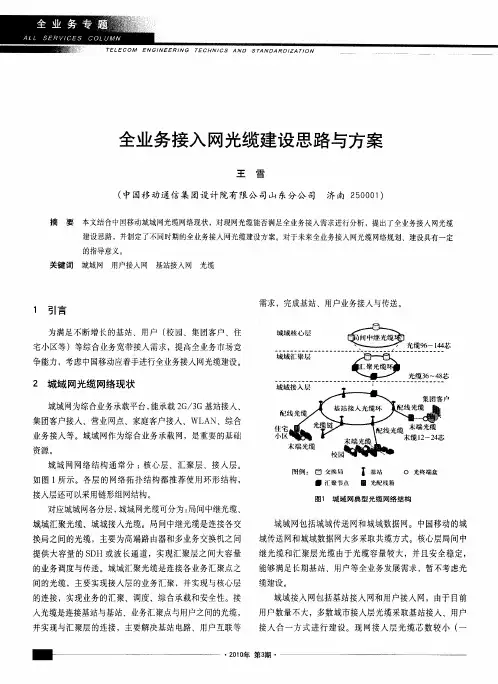 全业务接入网光缆建设思路与方案