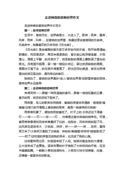 走进神奇的音响世界作文范文