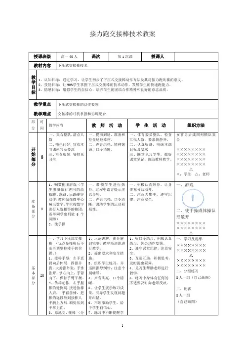 接力跑交接棒技术