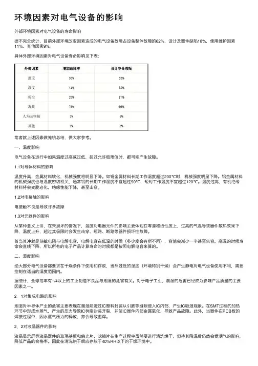 环境因素对电气设备的影响