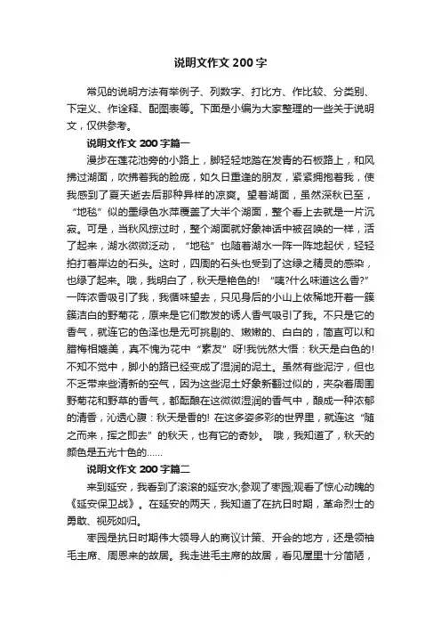 说明文作文200字