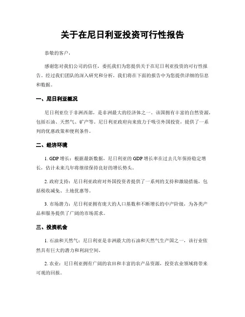 关于在尼日利亚投资可行性报告